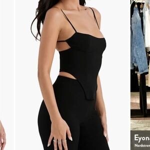 HOUSE OF CB SET - Black Sophia Corset top with mini skirt